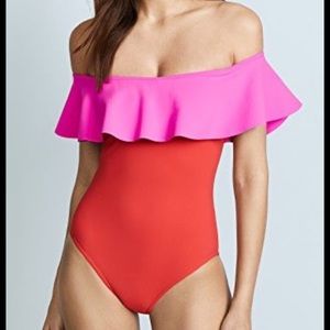 Beautiful Karla Colletto one piece. Off the shoulder.